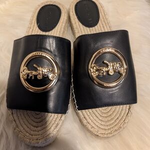 Coach Black Espadrille Sandals